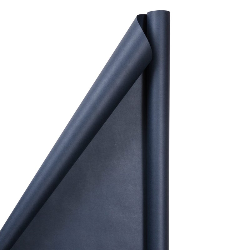 JAM Paper Gift Wrap - Matte Wrapping Paper - 50 Sq Ft Total (30 in x 10 Ft Each) - Matte Cobalt Navy Blue - 2 Rolls/Pack - Image 5